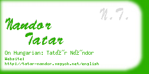 nandor tatar business card